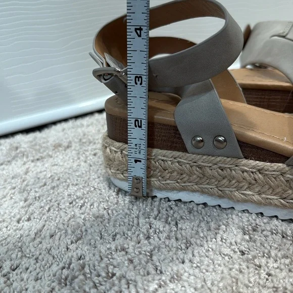 Gray Espadrille Wedge Sandals by Soda - Picture 6 of 7